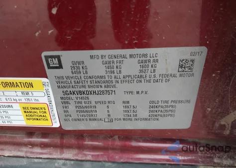 2017 Buick Enclave Leather from USA, damaged, VIN 5GAKVBKDXHJ287571